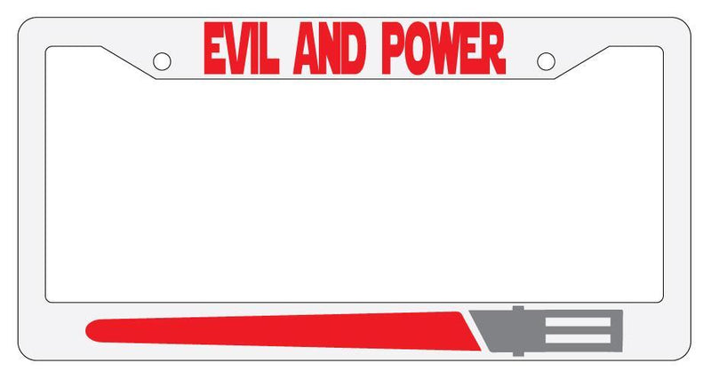Evil And Power RED White Plastic License Plate Frame Star Wars  Mod-GRAPH9856236-2151