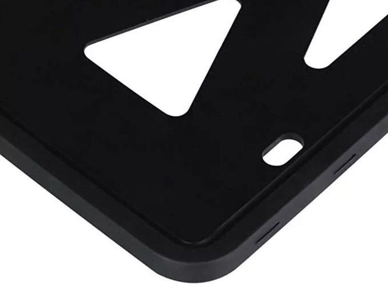 BLACK 2x Silicone License Plate Frame with Installation Hardware Screws (PAIR)