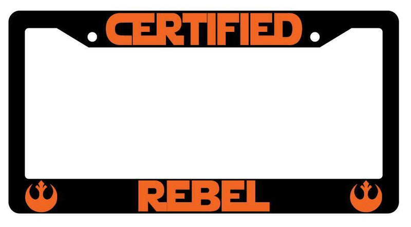 Certified For Rebel Black Plastic License Plate Frame Star Wars  Mod-GRAPH9856236-2222