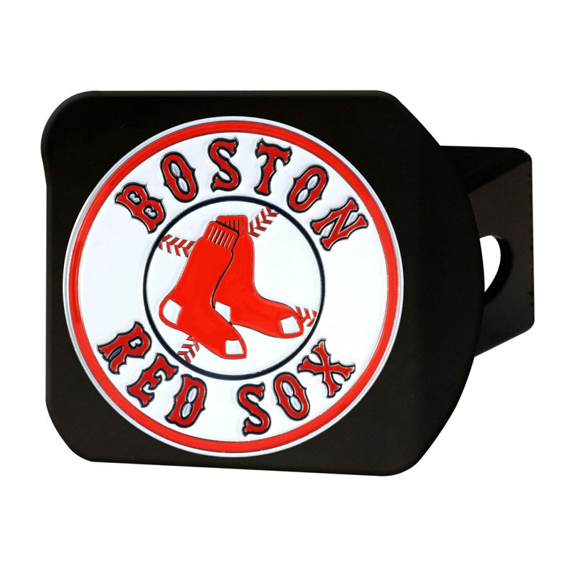 MLB Boston Red Sox 3D Color on Black Metal Hitch Cover