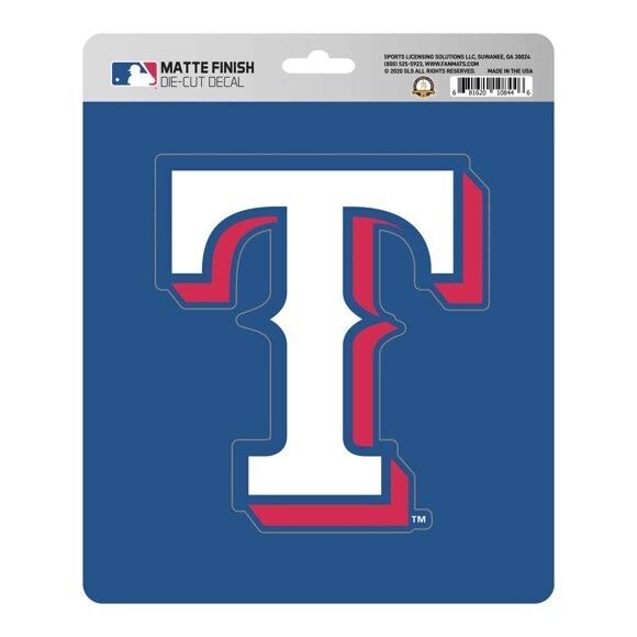 MLB Texas Rangers Decal Matte 5"X6.25" Auto Boat Cooler Luggage