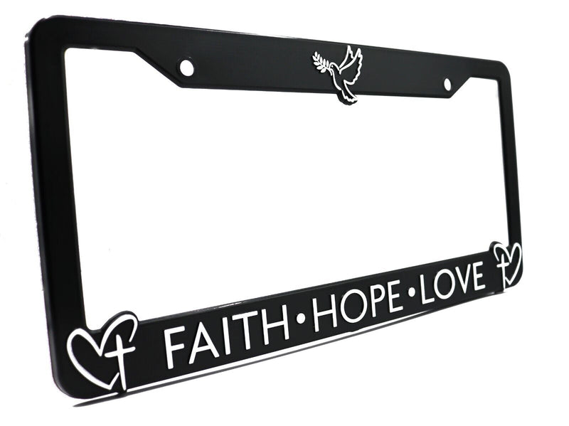 Faith Hope Love License Plate Frame