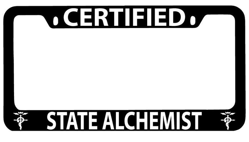 Black METAL License Plate Frame For Certified State Alchemist Accessory Fullmetal 54  Mod-GRAPH9856236-10210