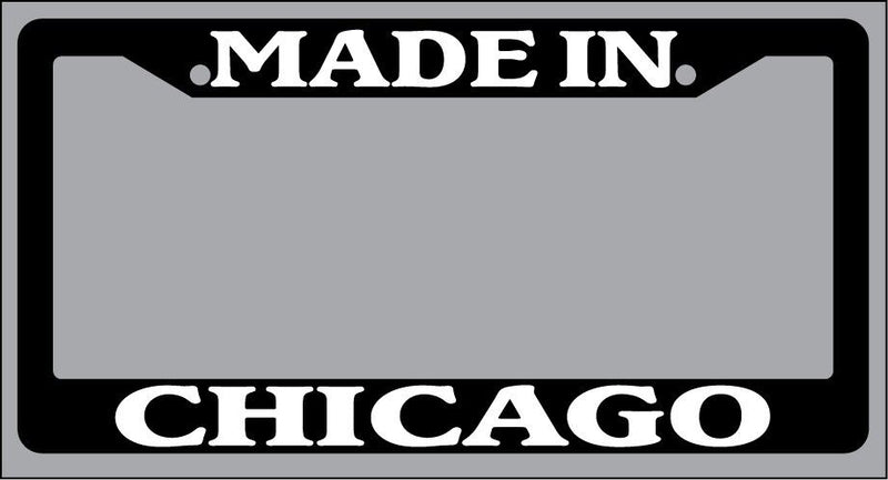 Black License Plate Frame "Made in Chicago" Auto Accessory Novelty  Mod-GRAPH9856236-42