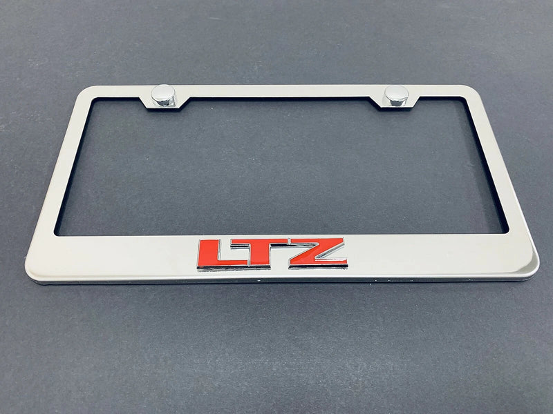 1x Red "LTZ" 3D Emblem STAINLESS STEEL License Plate Frame RUST FREE + Screw Cap