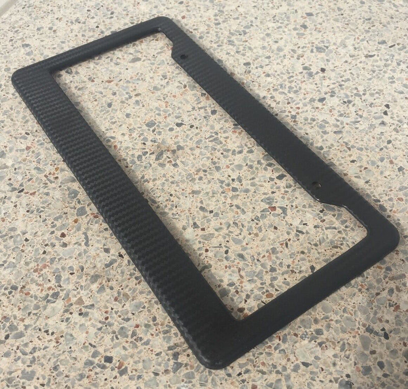 2 x JDM Black Carbon Fiber Look License Plate Frame Cover Front Rear US Size