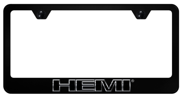 Mopar HEMI Chrome Logo Black Polycarbonate License Plate Frame Official Licensed