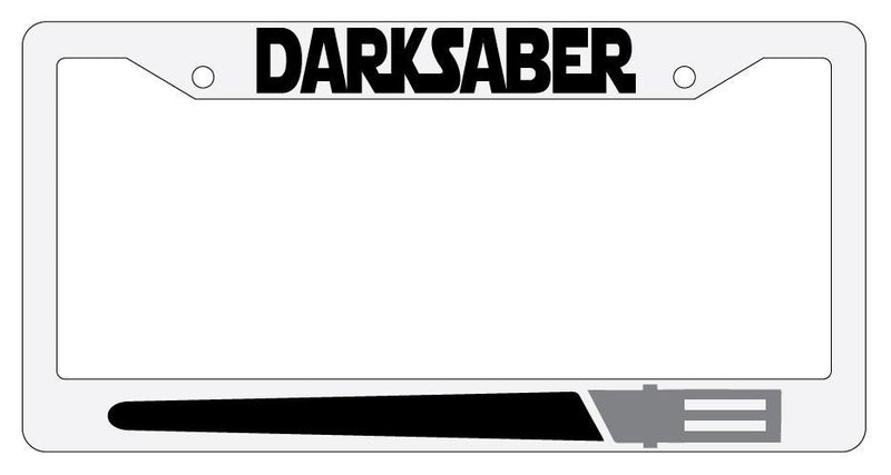 Darksaber BLACK White Plastic License Plate Frame Star Wars  Mod-GRAPH9856236-1855