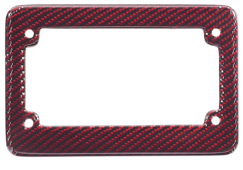 Real 100% Red Carbon Fiber Motorcycle License Plate Frame With Free Caps v2