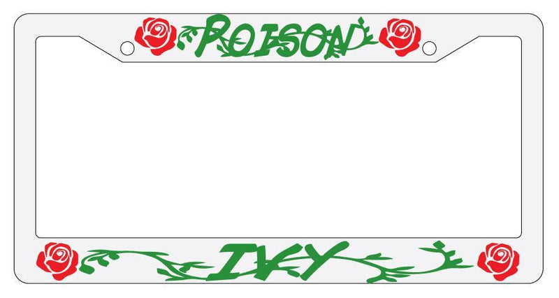 Poison Ivy (Design 2) White Plastic License Plate Frame  Mod-GRAPH9856236-4092