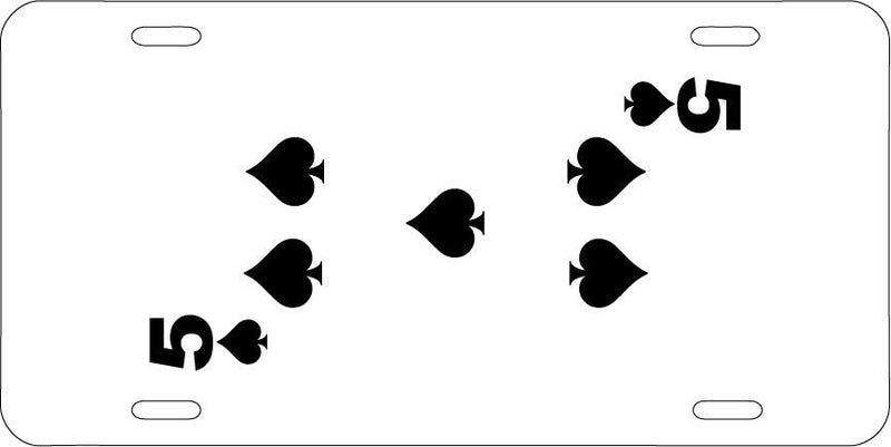 Five Of Spades White Vanity License Plate Mod-GRAPH9856236-7674