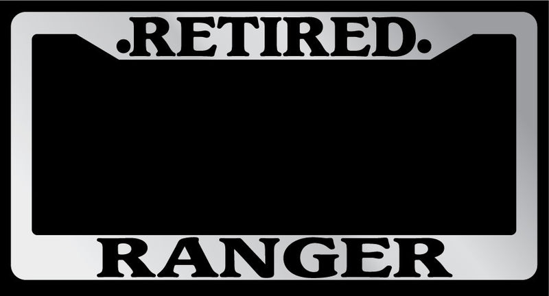 Chrome License Plate Frame "Retired Ranger" Auto Accessory Novelty  Mod-GRAPH9856236-1682