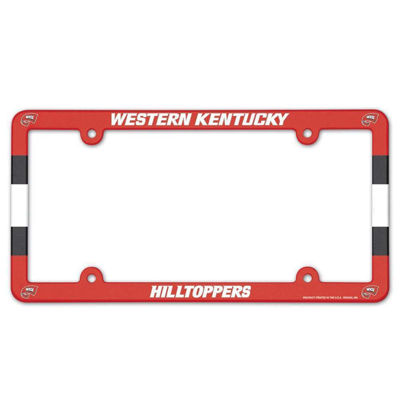 NCAA Western Kentucky HillToppers Plastic License Plate Frame