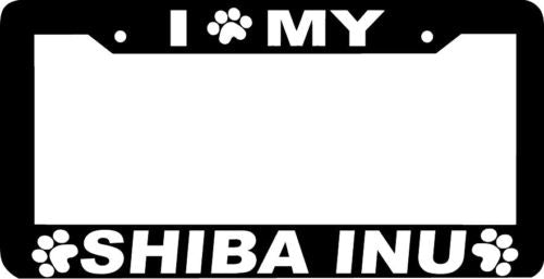 SHIBA INU DOG paw print License Plate Frame