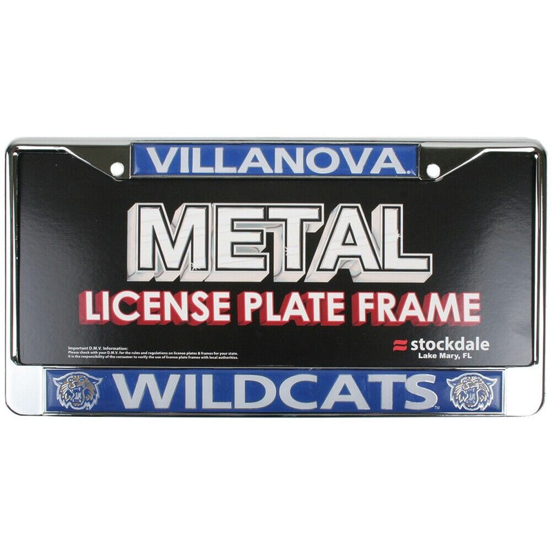 NCAA Villanova Wildcats Metal License Plate Frame W/domed Insert