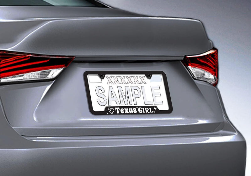 Texas Girl Universal Black Stainless Steel Metal License Plate Frame