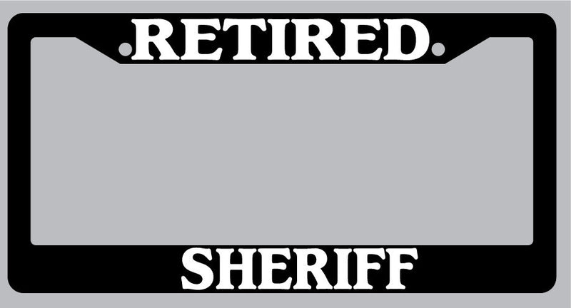 Black License Plate Frame Retired Sheriff Auto Accessory Novelty  Mod-GRAPH9856236-249