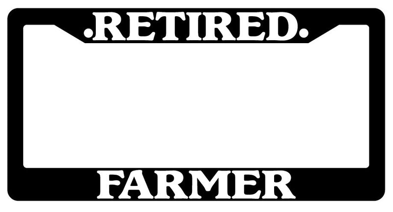 Black License Plate Frame Retired Farmer Auto Accessory Novelty  Mod-GRAPH9856236-238