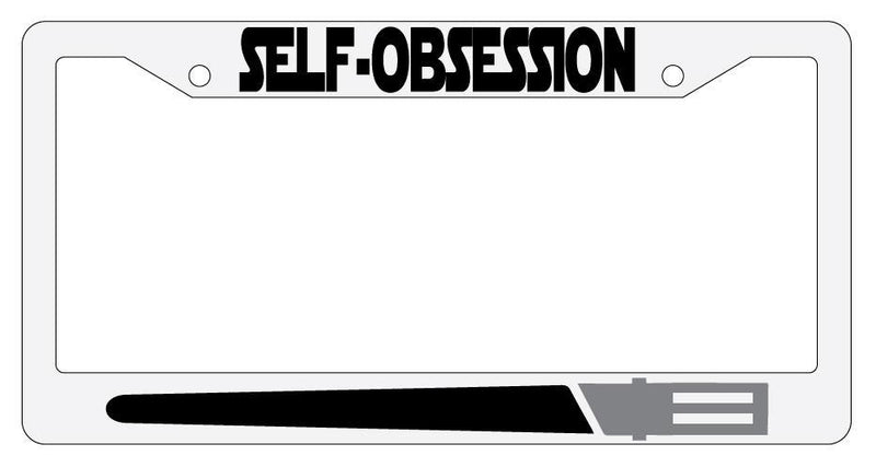 Self Obsession BLACK White Plastic License Plate Frame Star Wars  Mod-GRAPH9856236-2137