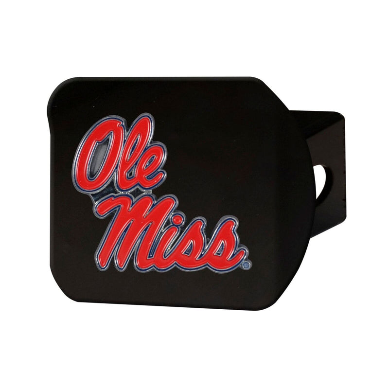 NCAA Ole Miss Rebels 3D Color on Black Metal Hitch Cover