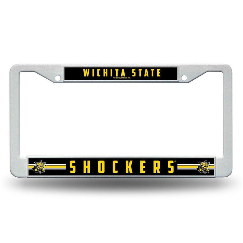 NCAA Wichita State Shockers White Plastic License Plate Frame