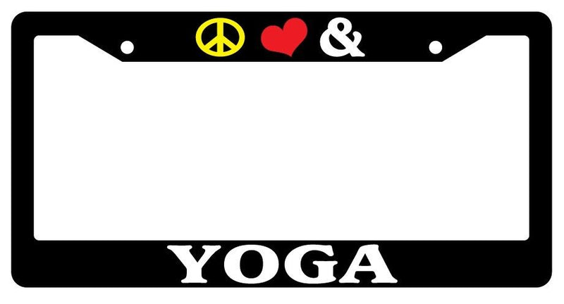 Black License Plate Frame Peace Love And Yoga Auto Accessory Novelty 2279  Mod-GRAPH9856236-2296