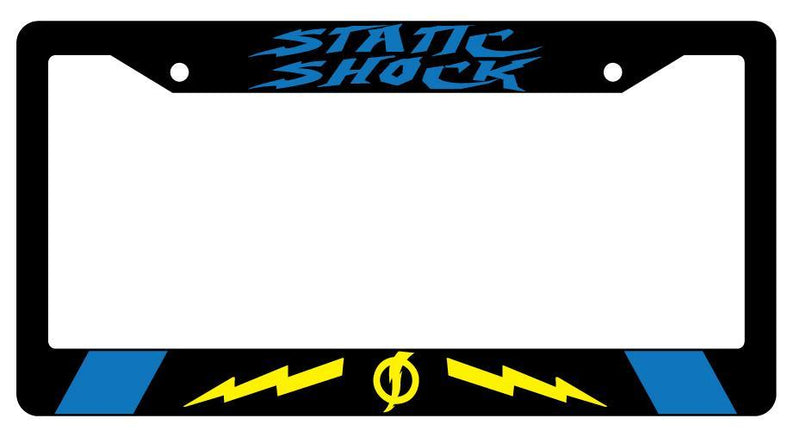 Static Shock Black Plastic License Plate Frame Auto Accessory DC  Mod-GRAPH9856236-734