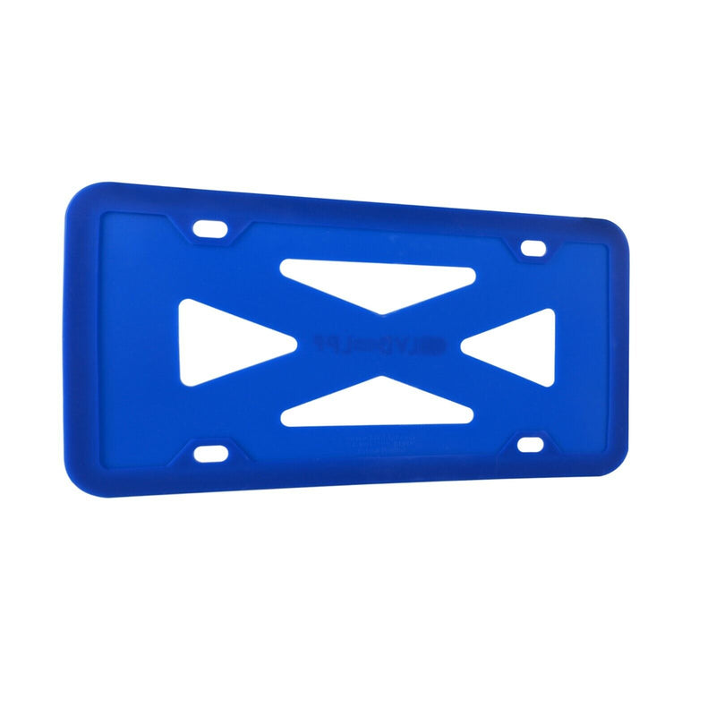 2 Pack Universal Blue Silicone License Plate Frame Rust Rattle Weather Proof