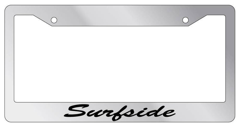 Chrome METAL License Plate Frame Surfside Cursive Auto Accessory  Mod-GRAPH9856236-8000