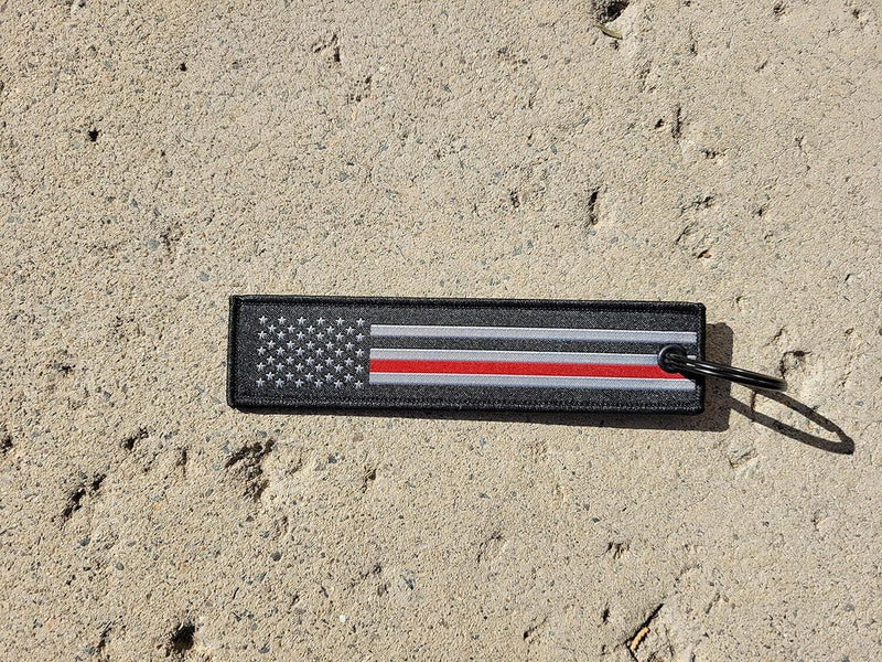 Thin Red Line Black American Flag License Plate Firefighter Aluminum Embossed