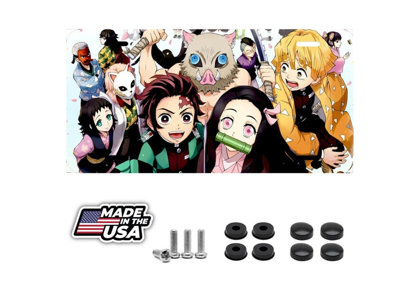 Demon Slayer, License Plate New Car Tag Metal Aluminum, USA