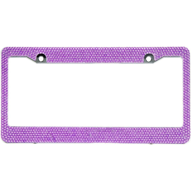 Purple Crystal Rhinestones License Plate Frame 7 rows Special Bling Offer