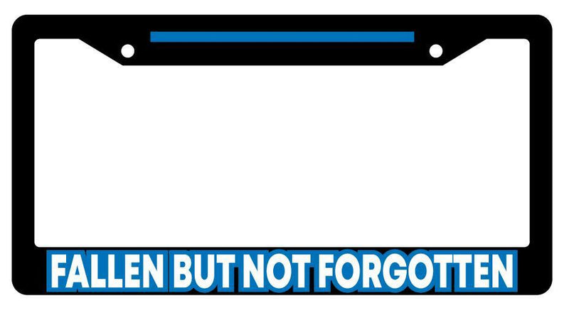 Fallen But Not Forgotten POLICE w/STRIPE Black Plastic License Plate Frame  Mod-GRAPH9856236-913