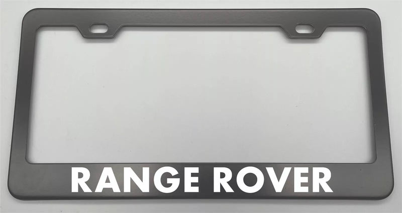 Laser Engraved Black License Plate Frame Stainless Steel fit Range Rover