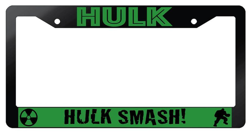 Hulk Glossy Black Plastic License Plate Frame For Marvel  Mod-GRAPH9856236-7421