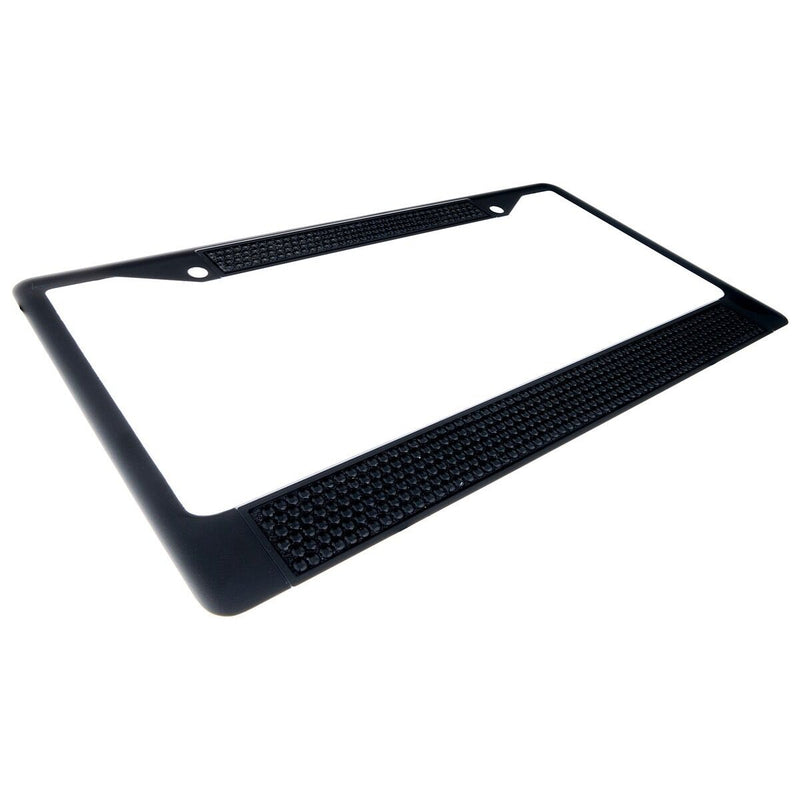Premium Black Black Bling Crystal Diamond License Plate Frame for Car-Truck