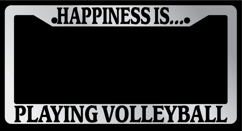 Chrome License Plate Frame "Happiness is playing volleyball" Auto Accessory  Mod-GRAPH9856236-1279