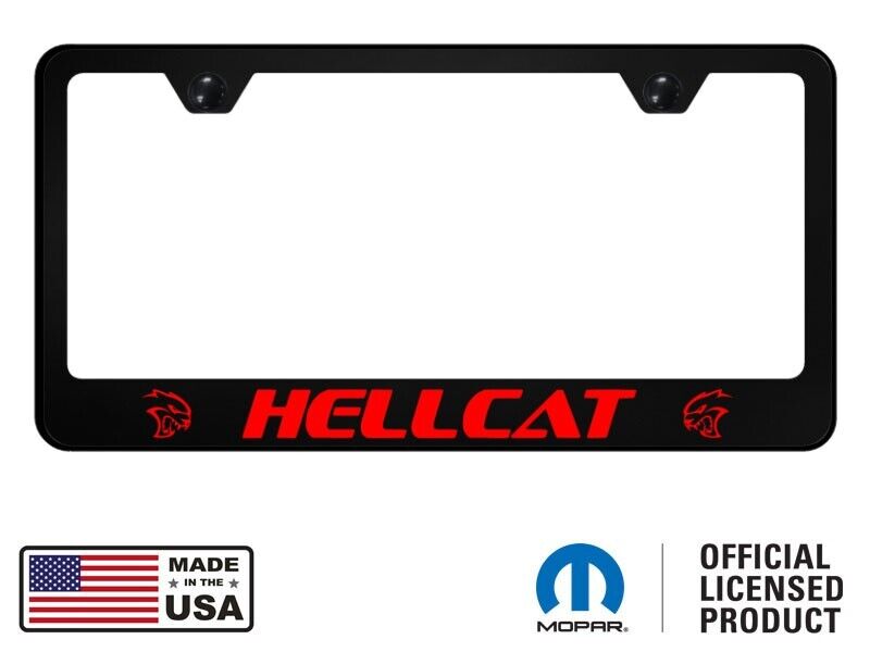 Mopar Hellcat Red Logo Polycarbonate License Plate Frame Official Licensed v2