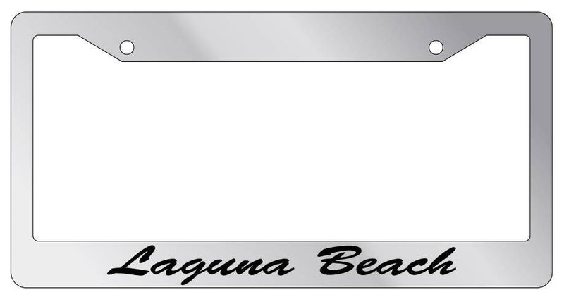 Chrome METAL License Plate Frame Laguna Beach Cursive Auto Accessory 1513  Mod-GRAPH9856236-8884