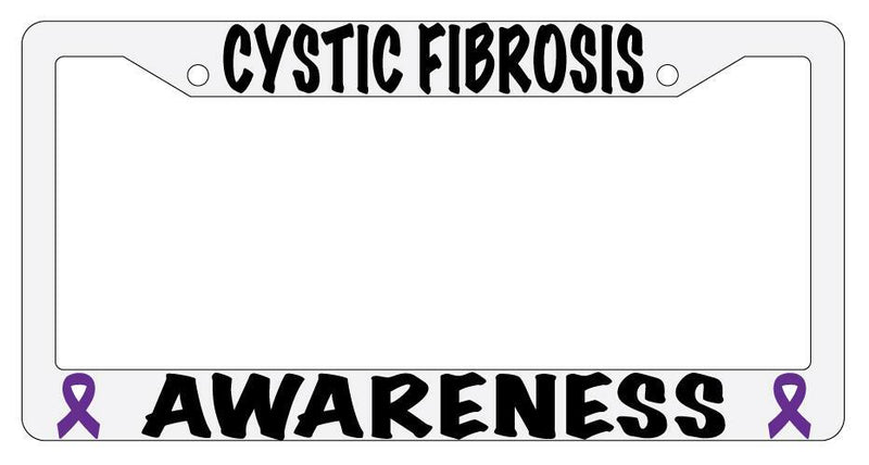 Cystic Fibrosis Awareness White Plastic License Plate Frame  Mod-GRAPH9856236-188