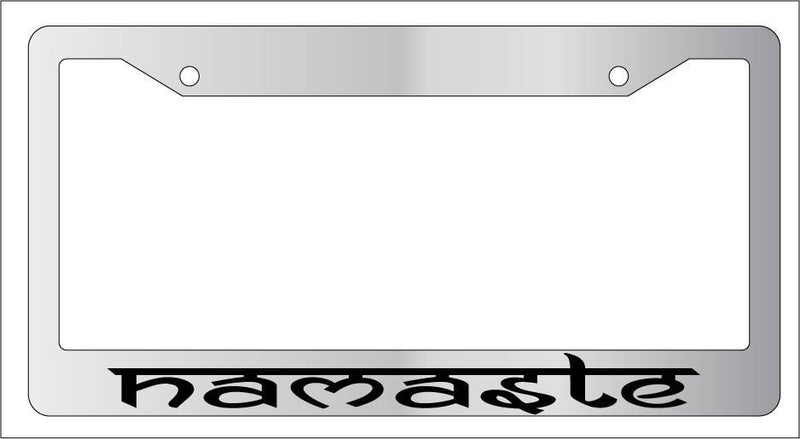 Chrome License Plate Frame NAMASTE Auto Accessory  Mod-GRAPH9856236-5345