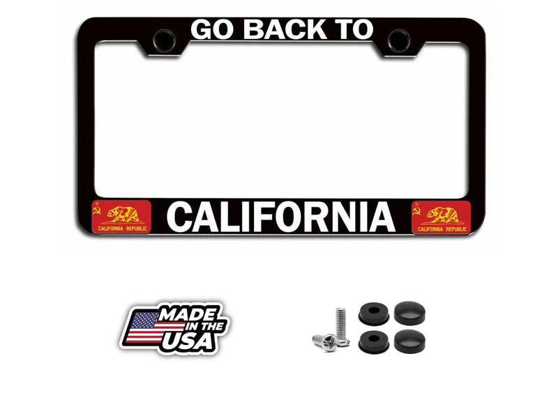 GO BACK TO CALIFORNIA Californian Steel License Plate Frame