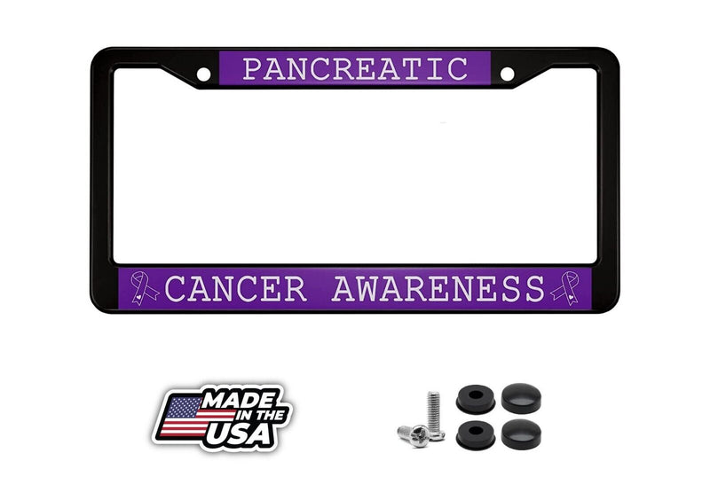 Pancreatic Cancer Awareness Black License Plate Frame