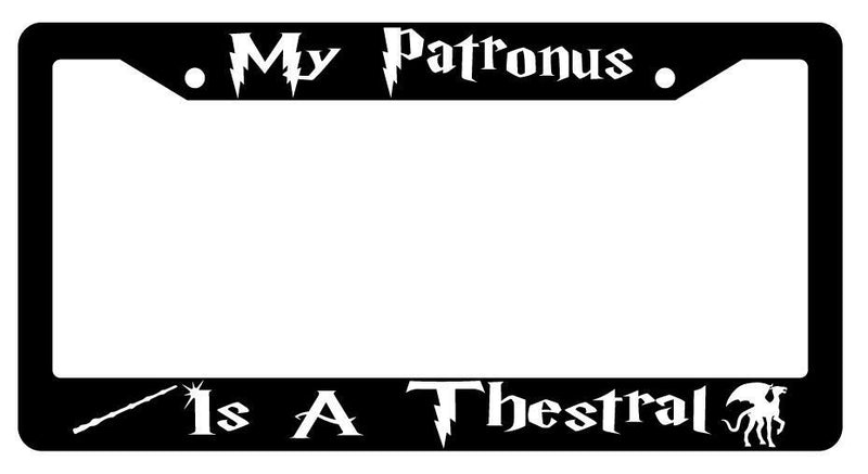 My Patronus Is A Thestral Black Plastic License Plate Frame Auto For Harry Potter  Mod-GRAPH9856236-3797