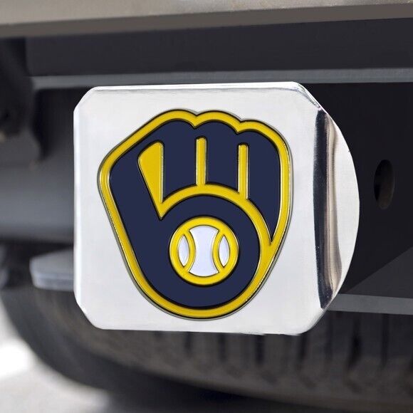 MLB Milwaukee Brewers 3D Color on Chrome Metal Hitch Cover