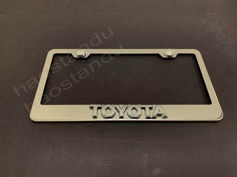 1x For Toyota 3D Emblem STAINLESS STEEL License Plate Frame RUST FREE (L)