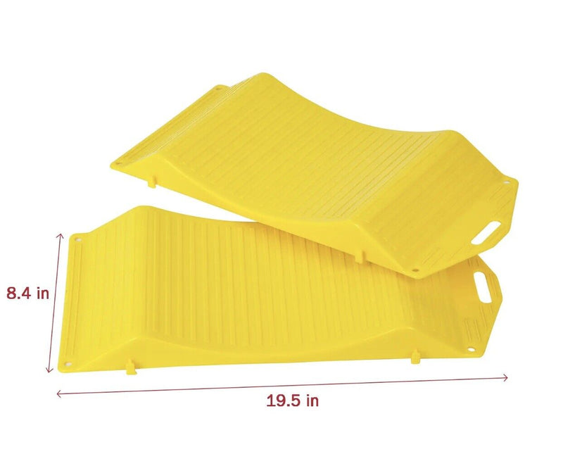 4pcs Yellow Portable Tire Saver Ramps Highly Visible for Flat Spot and Flat Tire