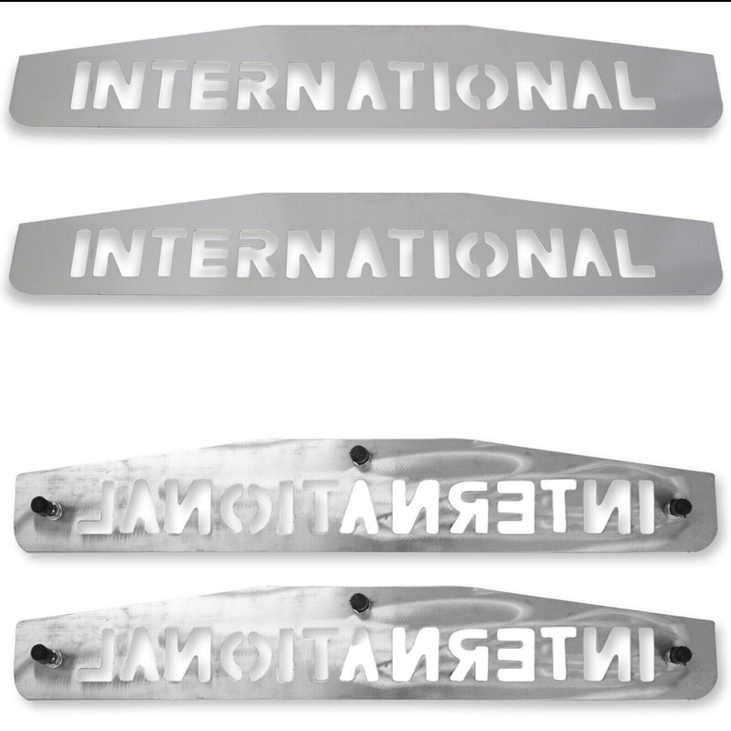 Mud Flap Plates Bottom International Semi Truck 24" x 4" Chrome 3 Stud 1 pair