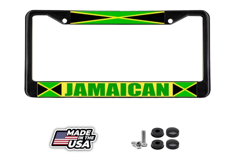 JAMAICA FLAG JAMAICAN COUNTRY Black Heavy Duty Metal License Plate Frame