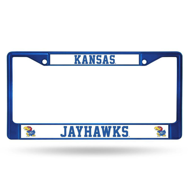 NCAA Kansas Jayhawks Team Color Chrome License Plate Frame